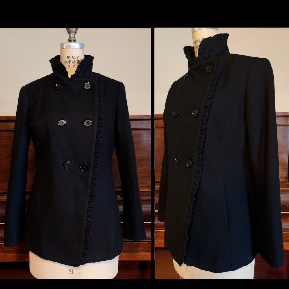 Ann Taylor Black Double-Breasted Blazer